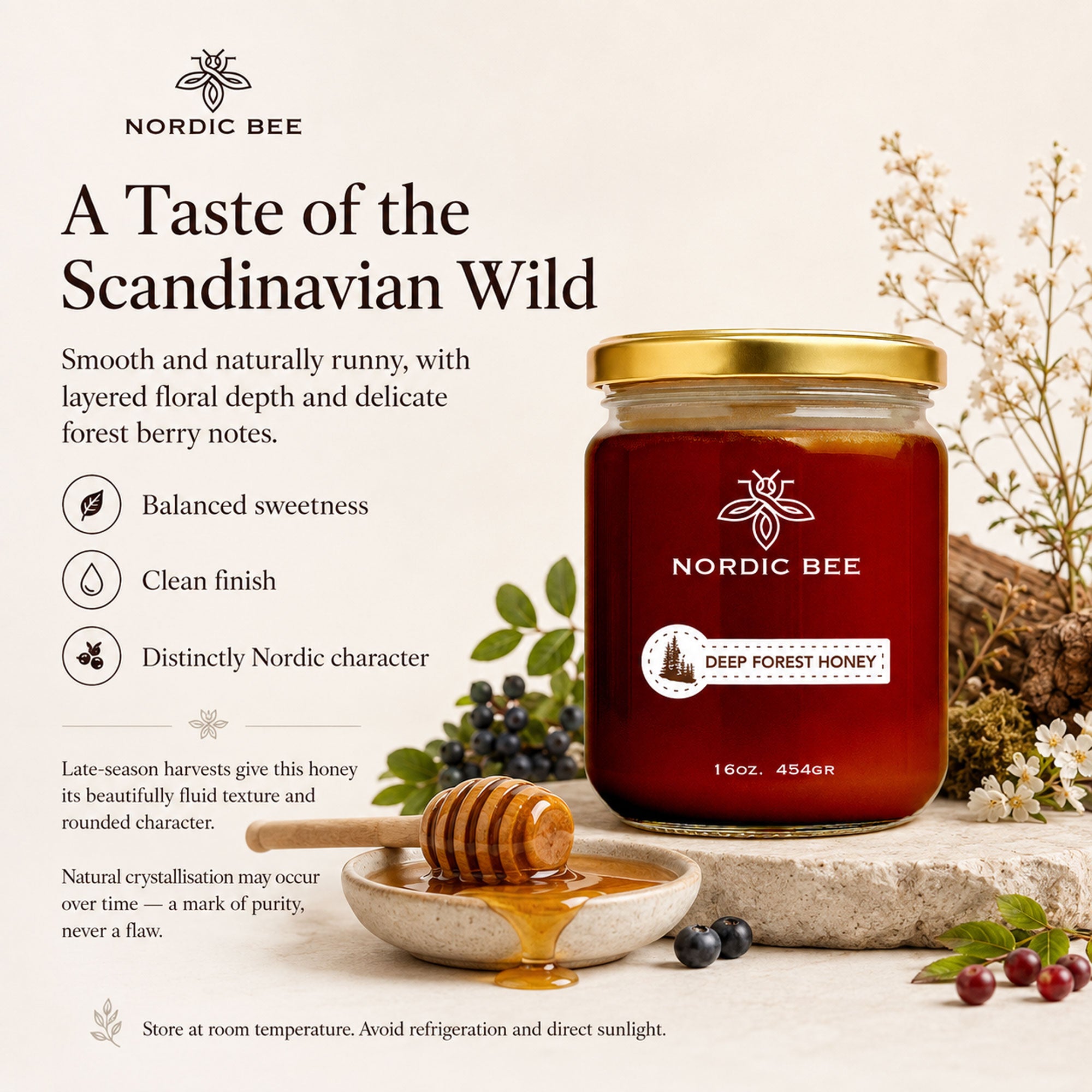 Deep Forest Honey 16oz 454gr